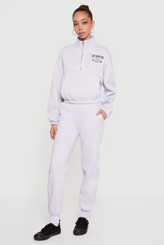 Trendy Drawstring Waist Fleece Lined Joggers made by iris