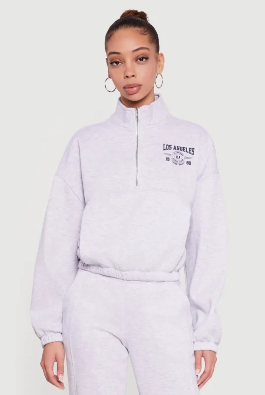 Los Angeles 1980 Graphic Half Zip Pullover sold by Rainbow