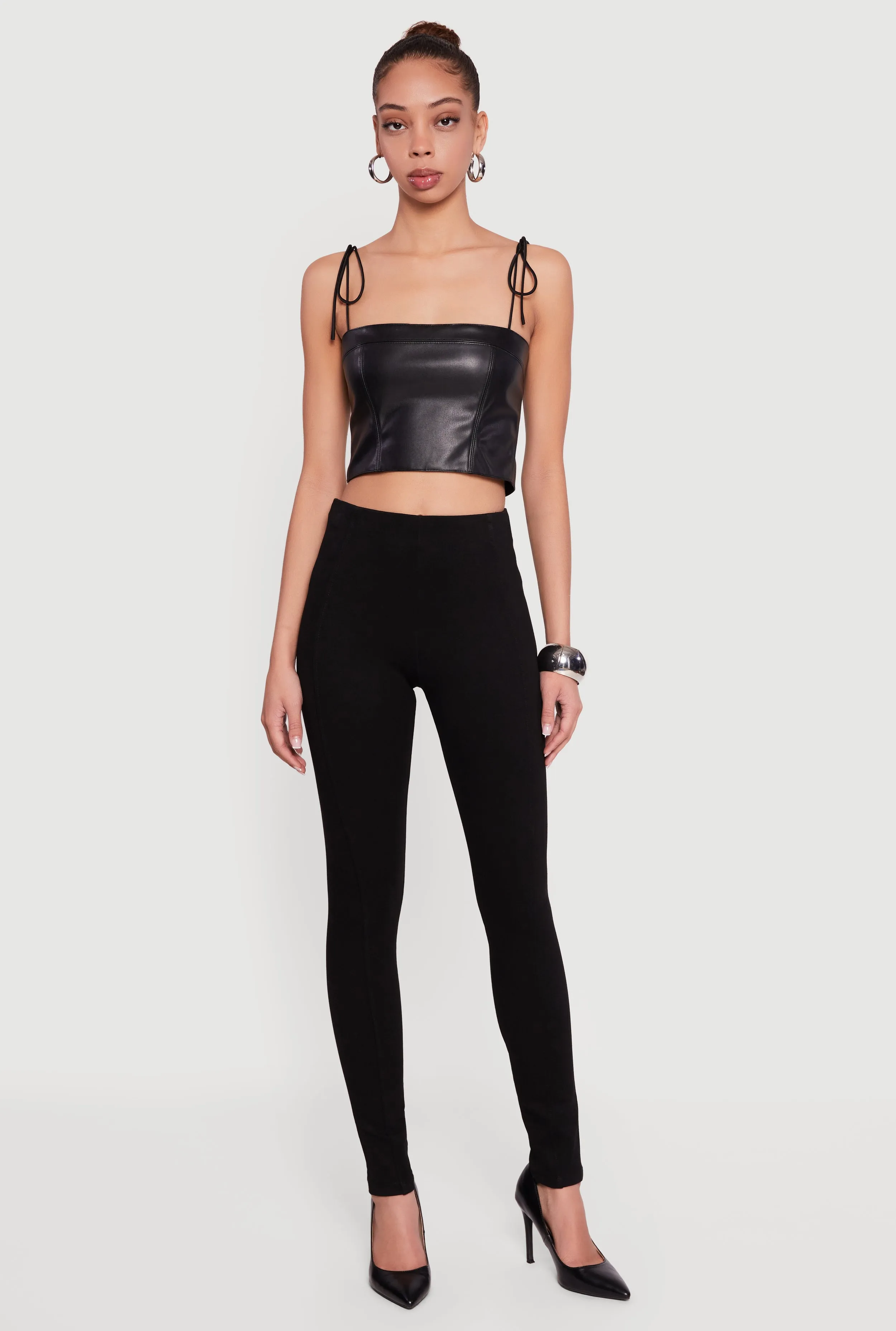 Pintuck High Waisted Skinny Dress Pants sold by Rainbow