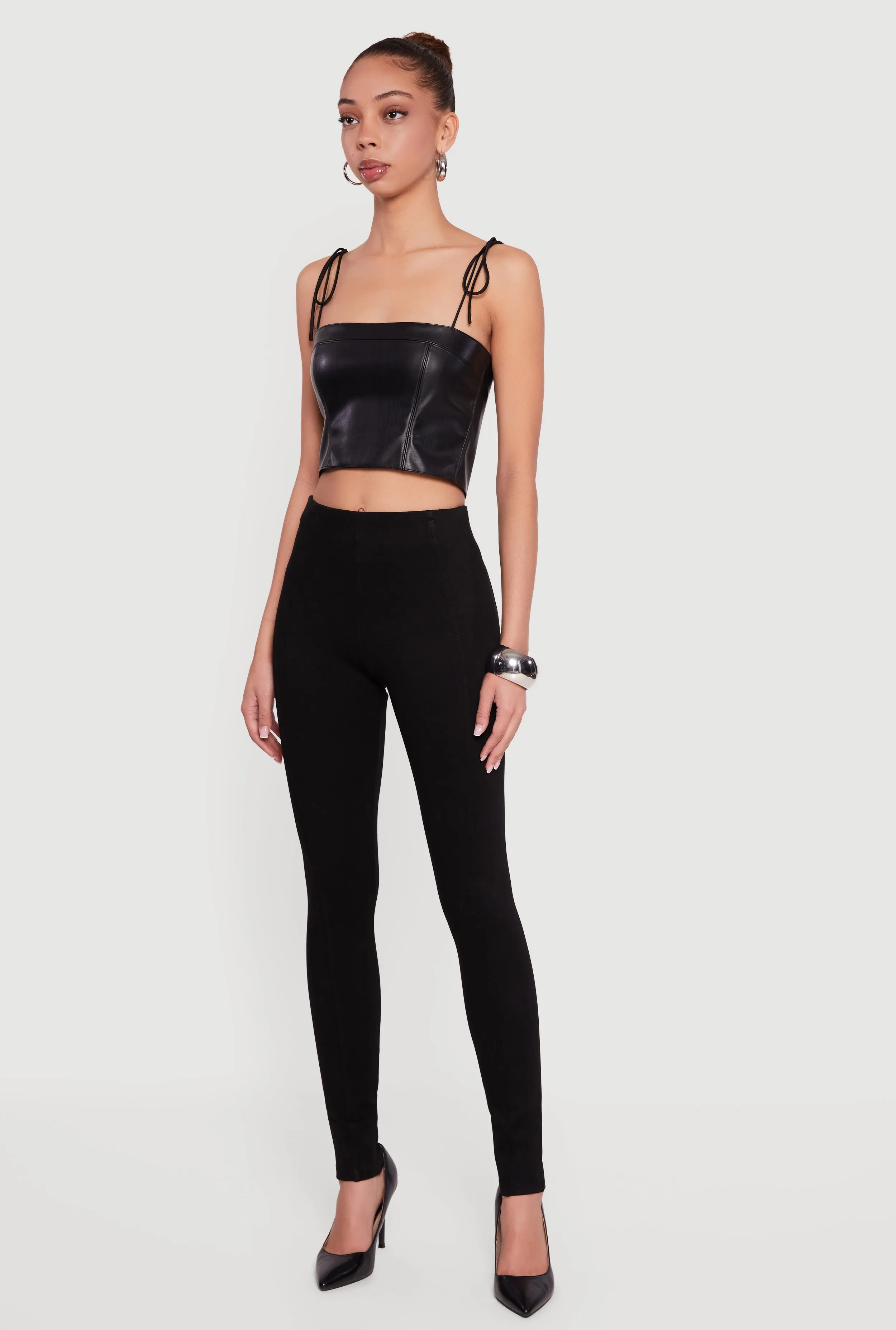 Pintuck High Waisted Skinny Dress Pants sold by Rainbow product image thumbnail 2