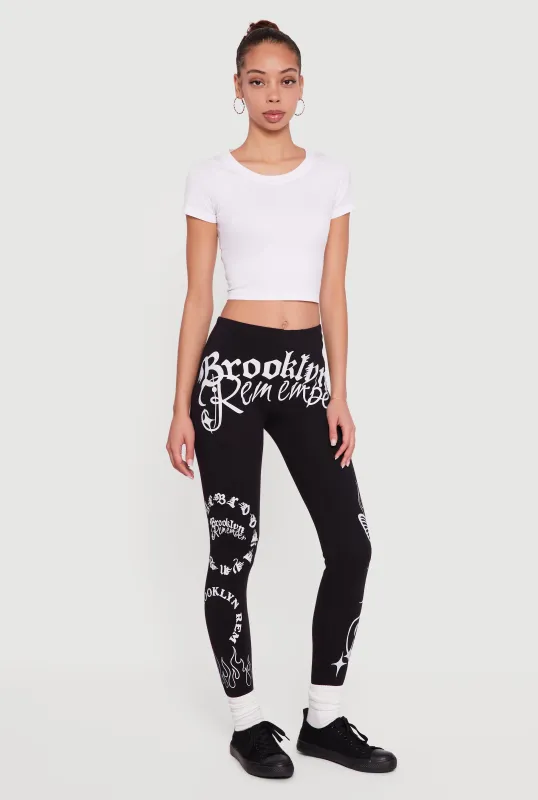 Brooklyn Remember Graphic Leggings sold by Rainbow