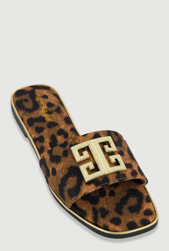 Geometric Pendant Band Slide Sandals sold by Rainbow