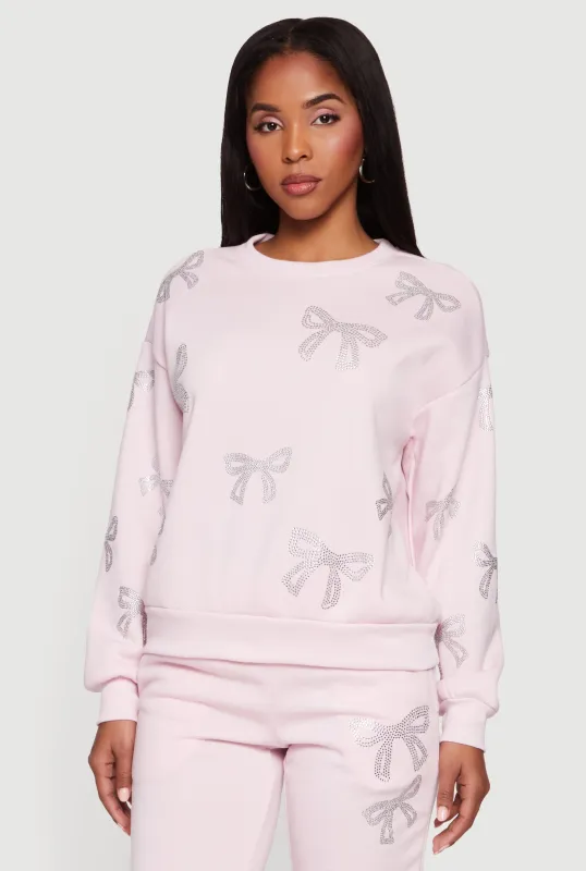 Almost Famous Pullover Sweatshirt with Rhinestone Graphic sold by Rainbow