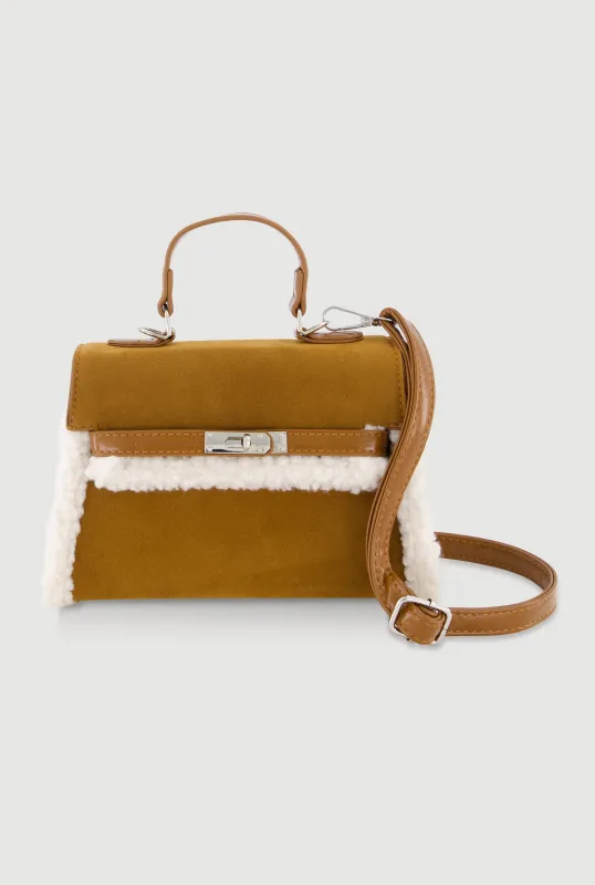 Sherpa Trim Crossbody Purse sold by Rainbow