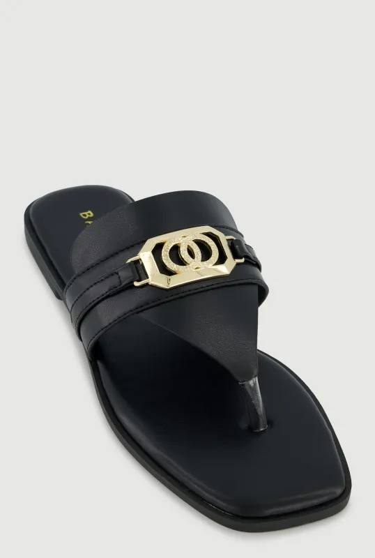 Metallic Pendant Thong Sandals sold by Rainbow