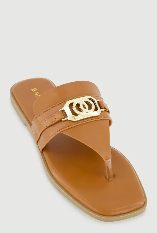 Metallic Pendant Thong Sandals sold by Rainbow