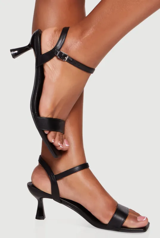 Open Toe Ankle Strap Spool Heel Sandals sold by Rainbow