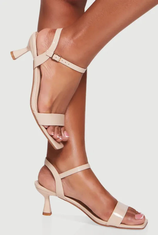 Open Toe Ankle Strap Spool Heel Sandals sold by Rainbow