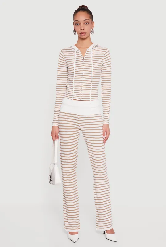 Almost Famous Striped Fold Over Flare Pants made by Almost Famous
