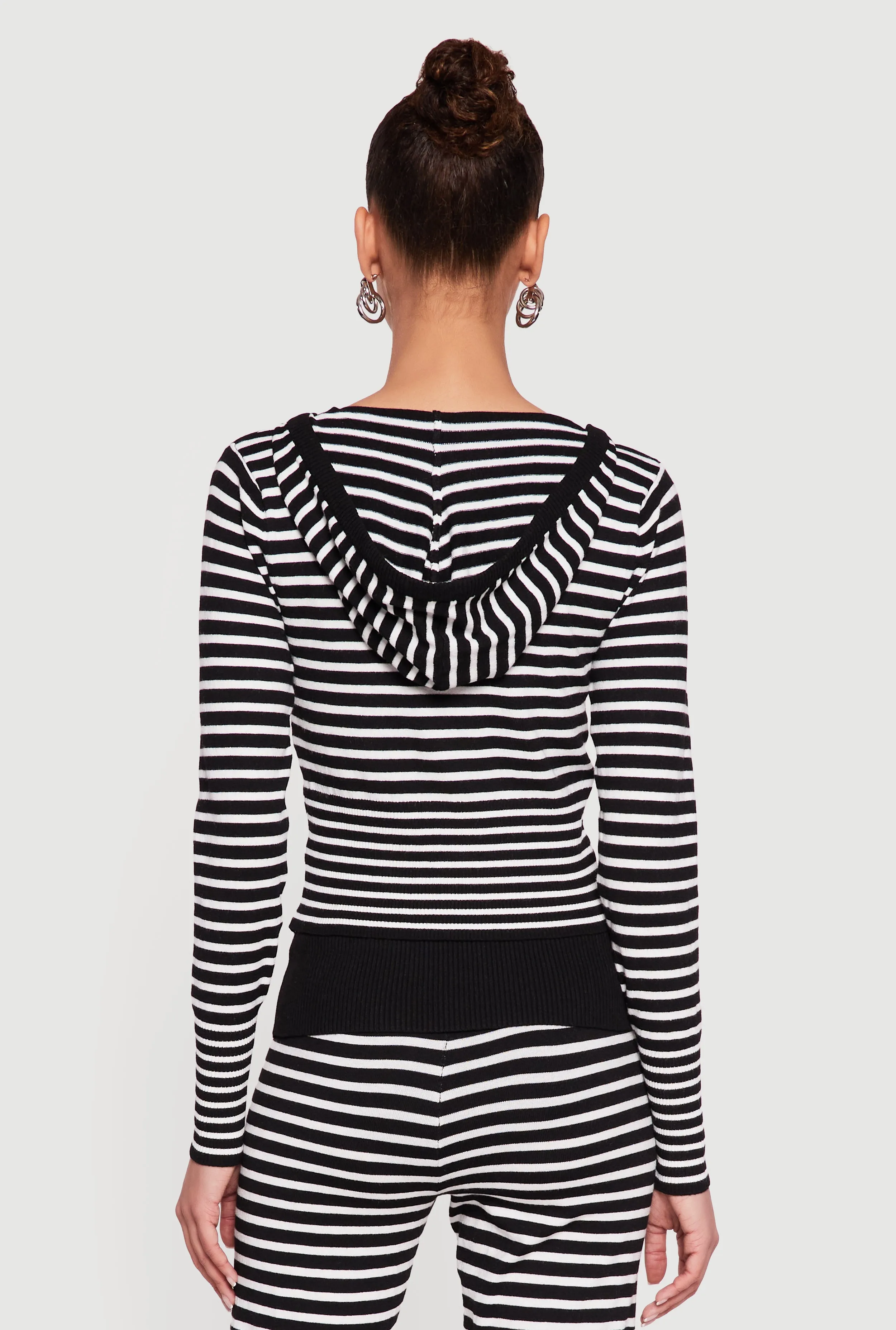 Almost Famous Striped Zip Front Hoodie sold by Rainbow product image thumbnail 5
