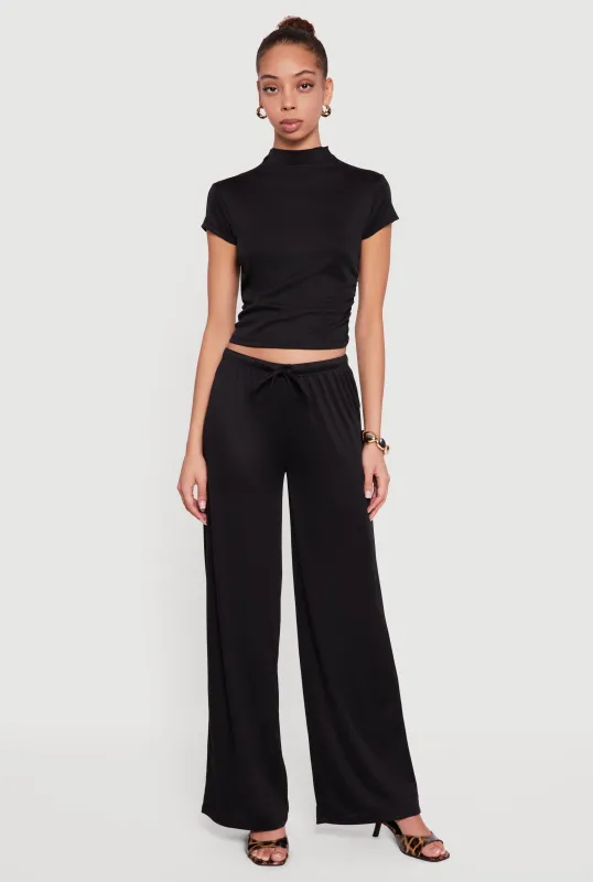 Ribbed Knit Wide Leg Pants sold by Rainbow