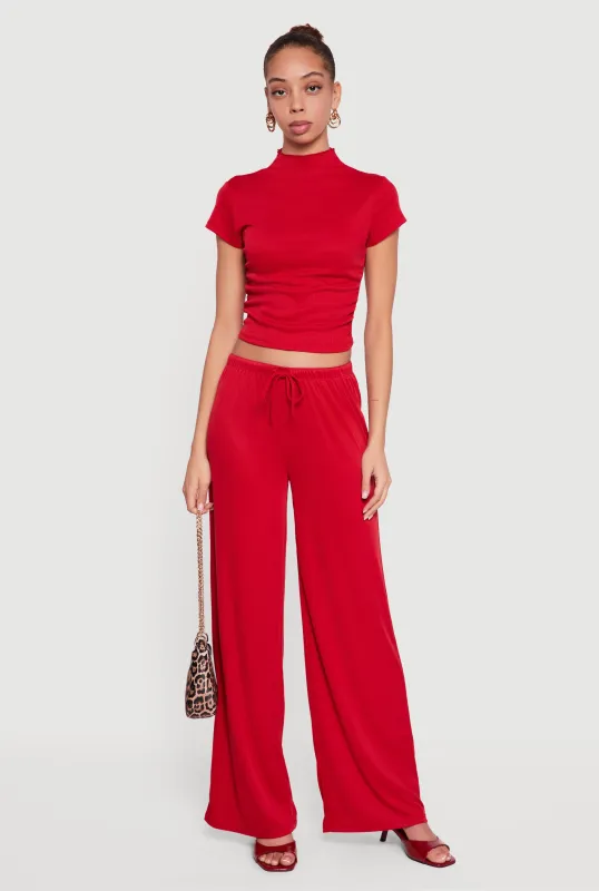 Ribbed Knit Wide Leg Pants sold by Rainbow