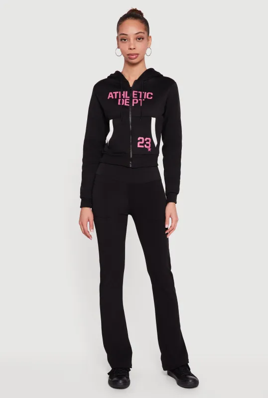 Athletic Dept 23 Graphic Cropped Zip Front Hoodie sold by Rainbow