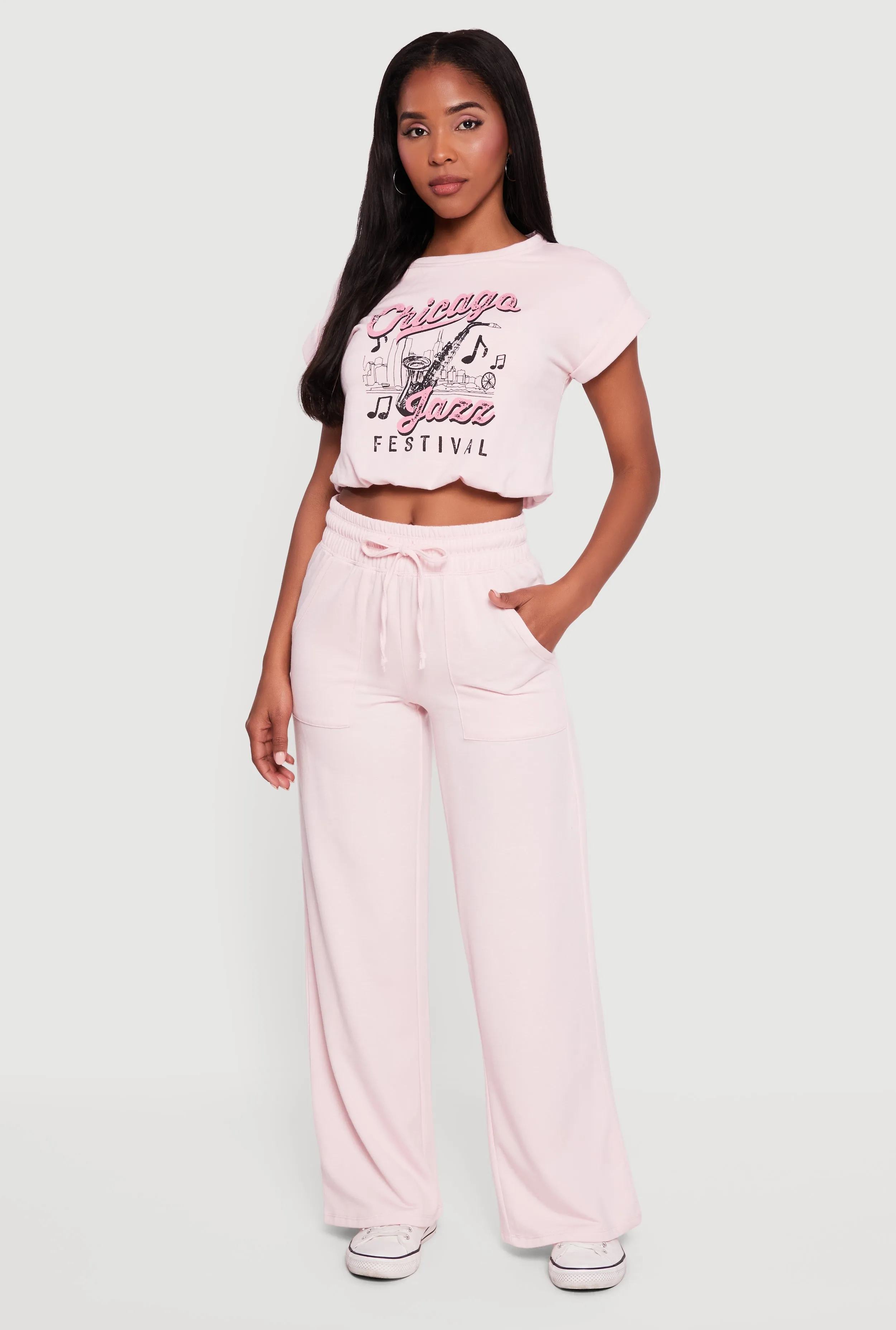 Almost Famous Wide Leg Fleece Sweatpants with Pockets sold by Rainbow