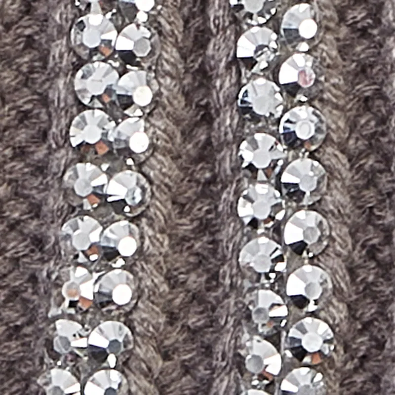 Rhinestone Beanie with Faux Fur Pom Pom sold by Rainbow product image thumbnail 4