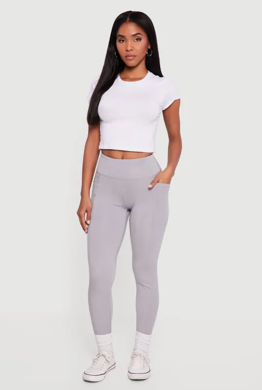 Mid Rise Cell Phone Pocket Leggings sold by Rainbow