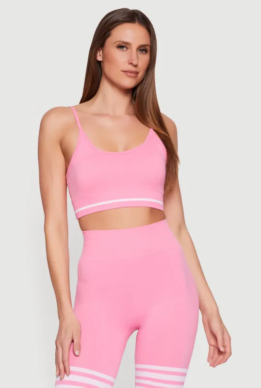 Contrast Trim Seamless Cami Sports Bra sold by Rainbow