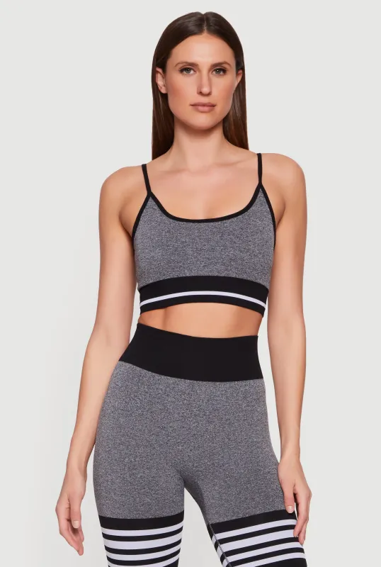 Contrast Trim Seamless Cami Sports Bra made by Rainbow