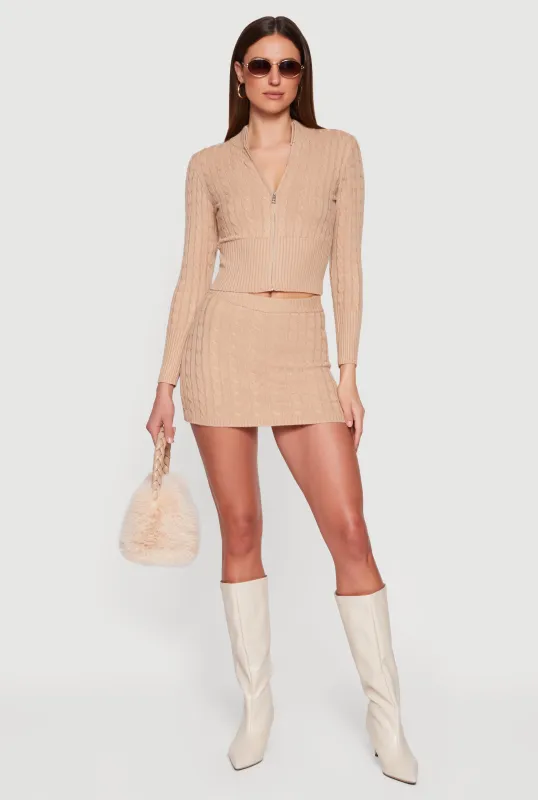 Almost Famous Cable Knit High Waisted Skort sold by Rainbow