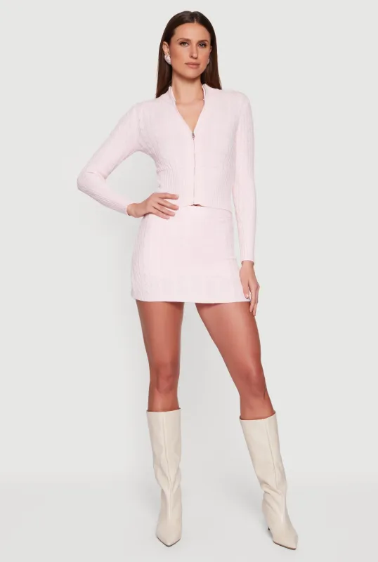 Almost Famous Cable Knit High Waisted Skort made by Almost Famous