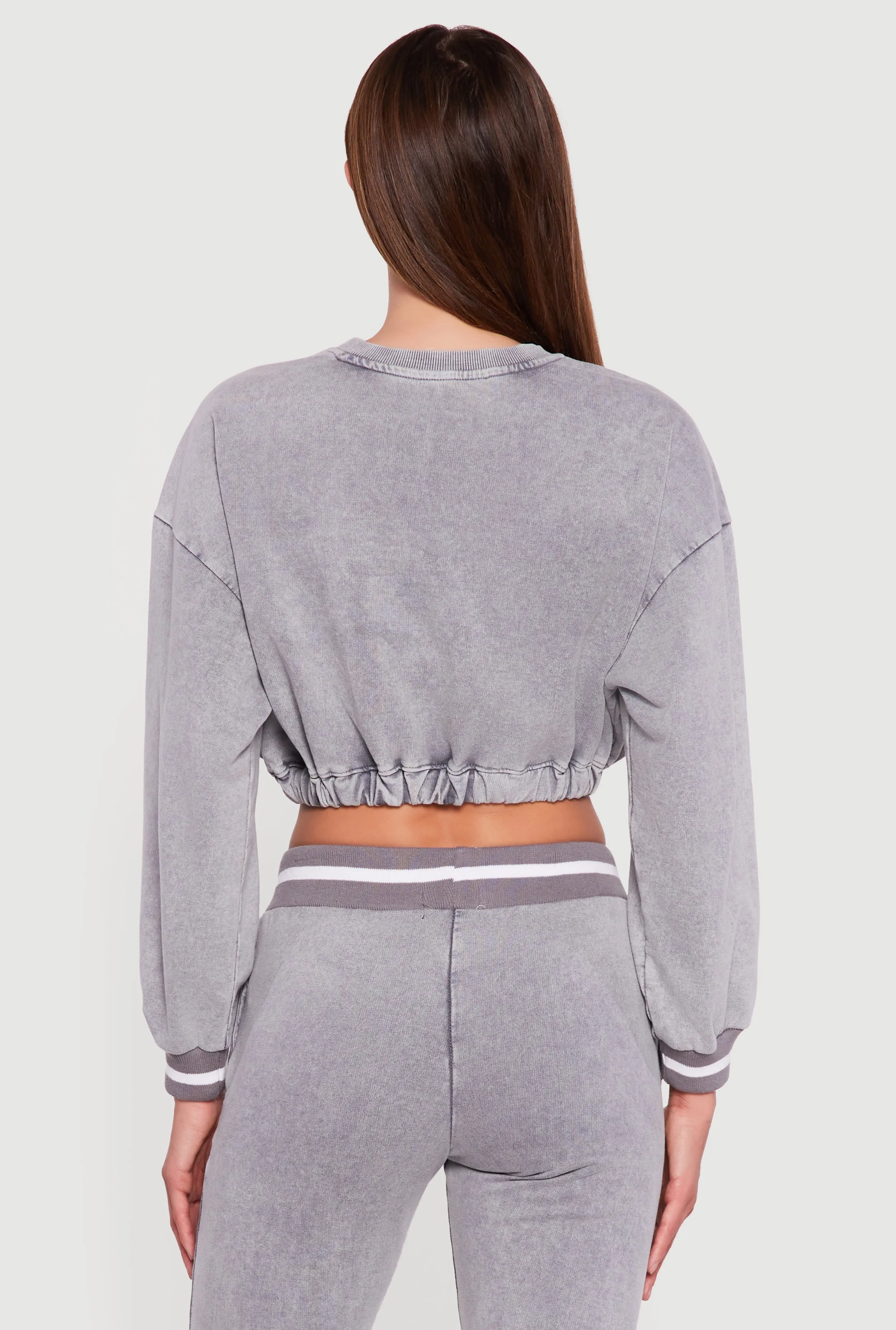 Long Sleeve Crew Neck Cropped Pullover sold by Rainbow product image thumbnail 5