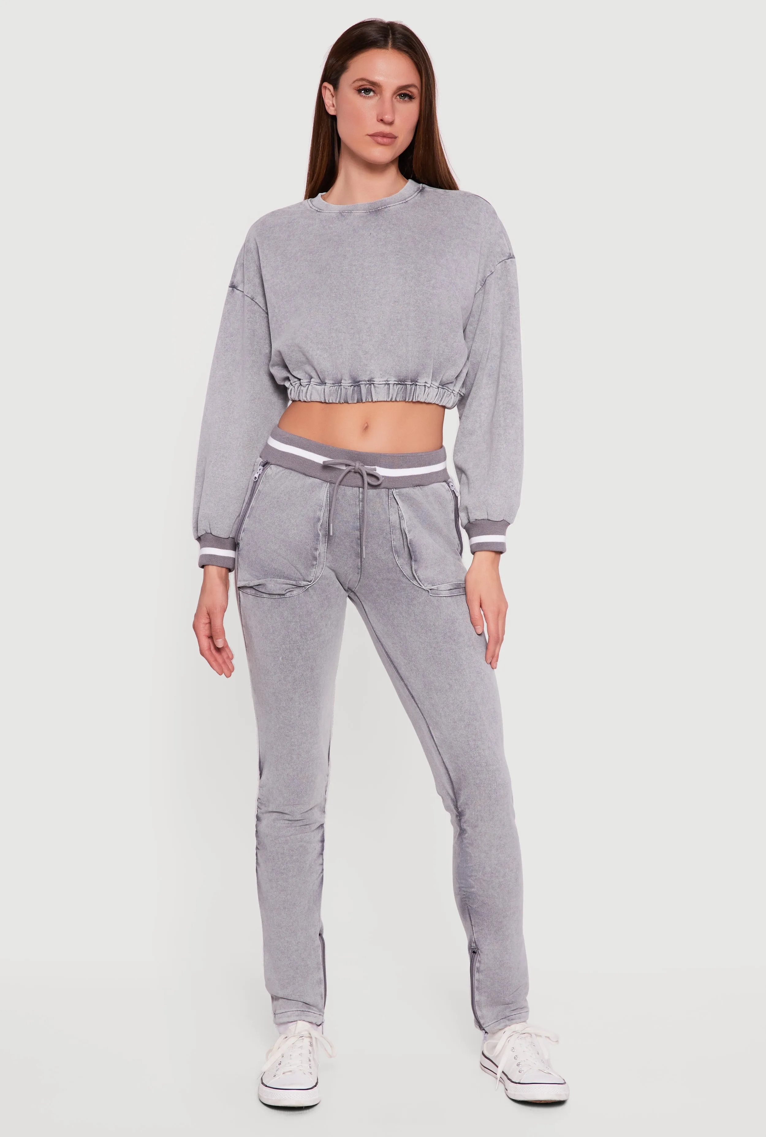 Long Sleeve Crew Neck Cropped Pullover sold by Rainbow product image thumbnail 2