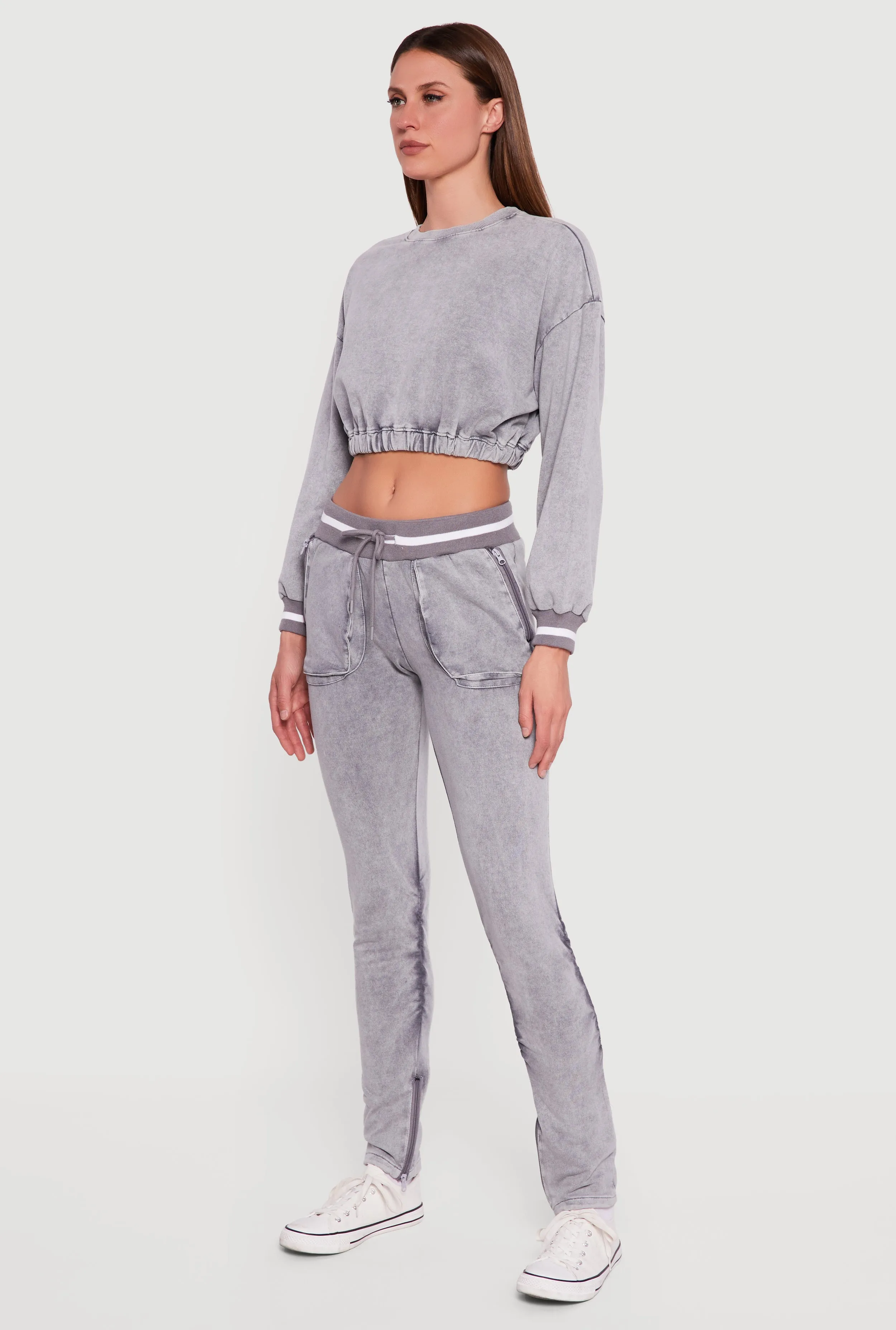 Long Sleeve Crew Neck Cropped Pullover sold by Rainbow product image thumbnail 3