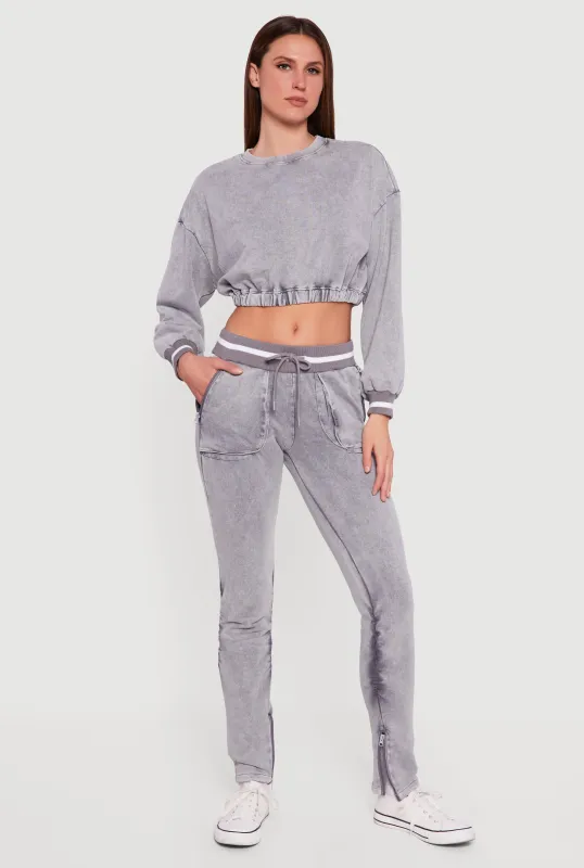Drawstring Waist Ruched Skinny Leg Pants made by Rainbow