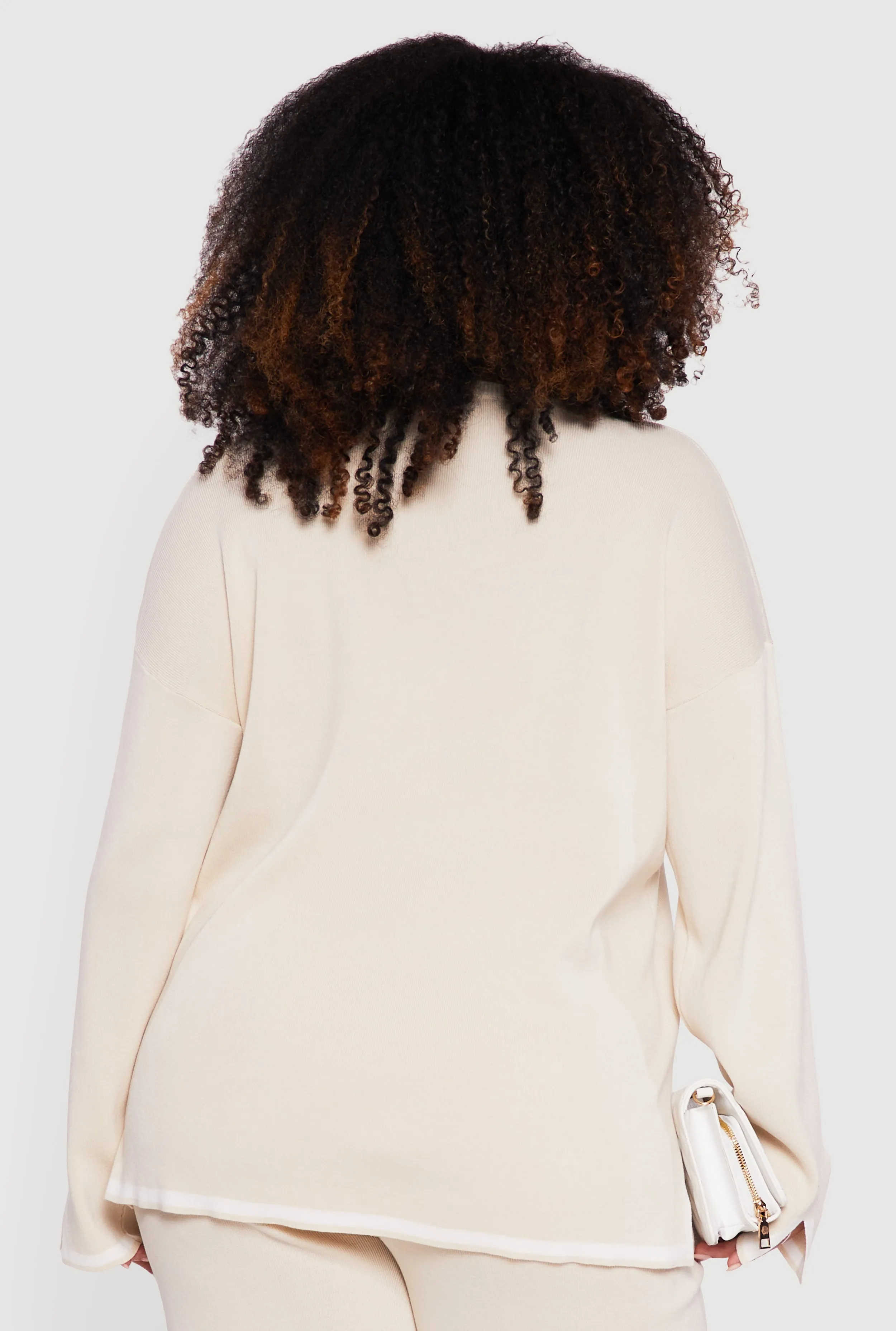 Plus Size Long Sleeve Contrast Trim Sweater sold by Rainbow product image thumbnail 5