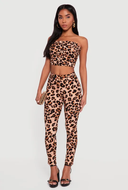 Leopard Print High Waisted Leggings sold by Rainbow