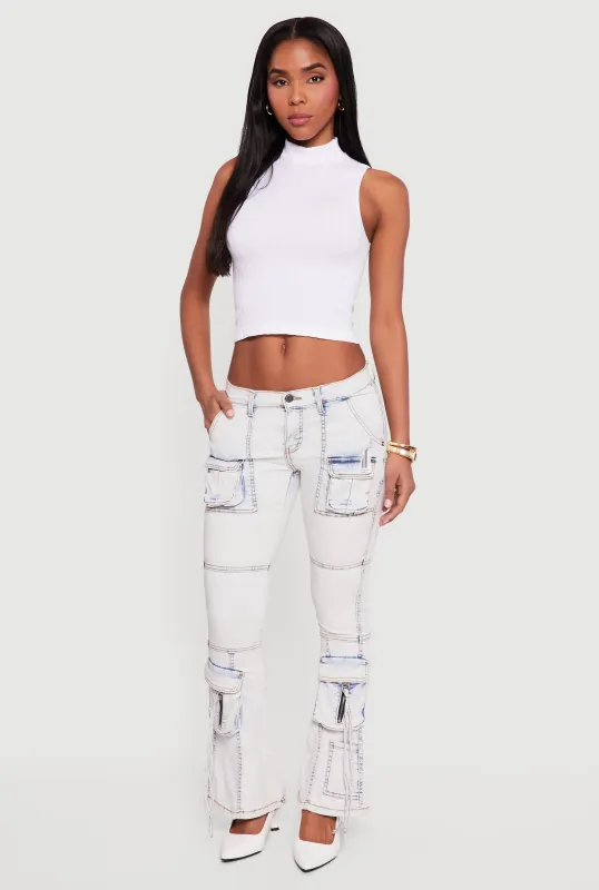 Flare Leg Cargo Jeans made by Rainbow