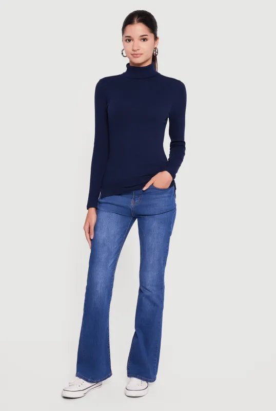 Basic Turtleneck Long Sleeve Top sold by Rainbow