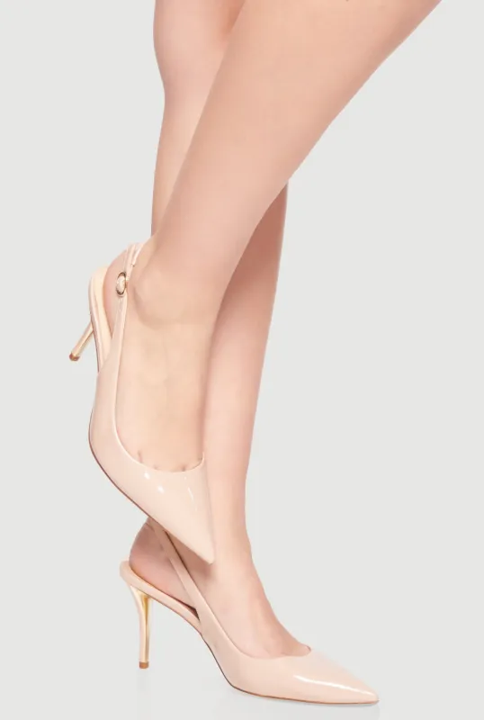 Gold Trim Pointed Toe Stiletto Heels made by Rainbow