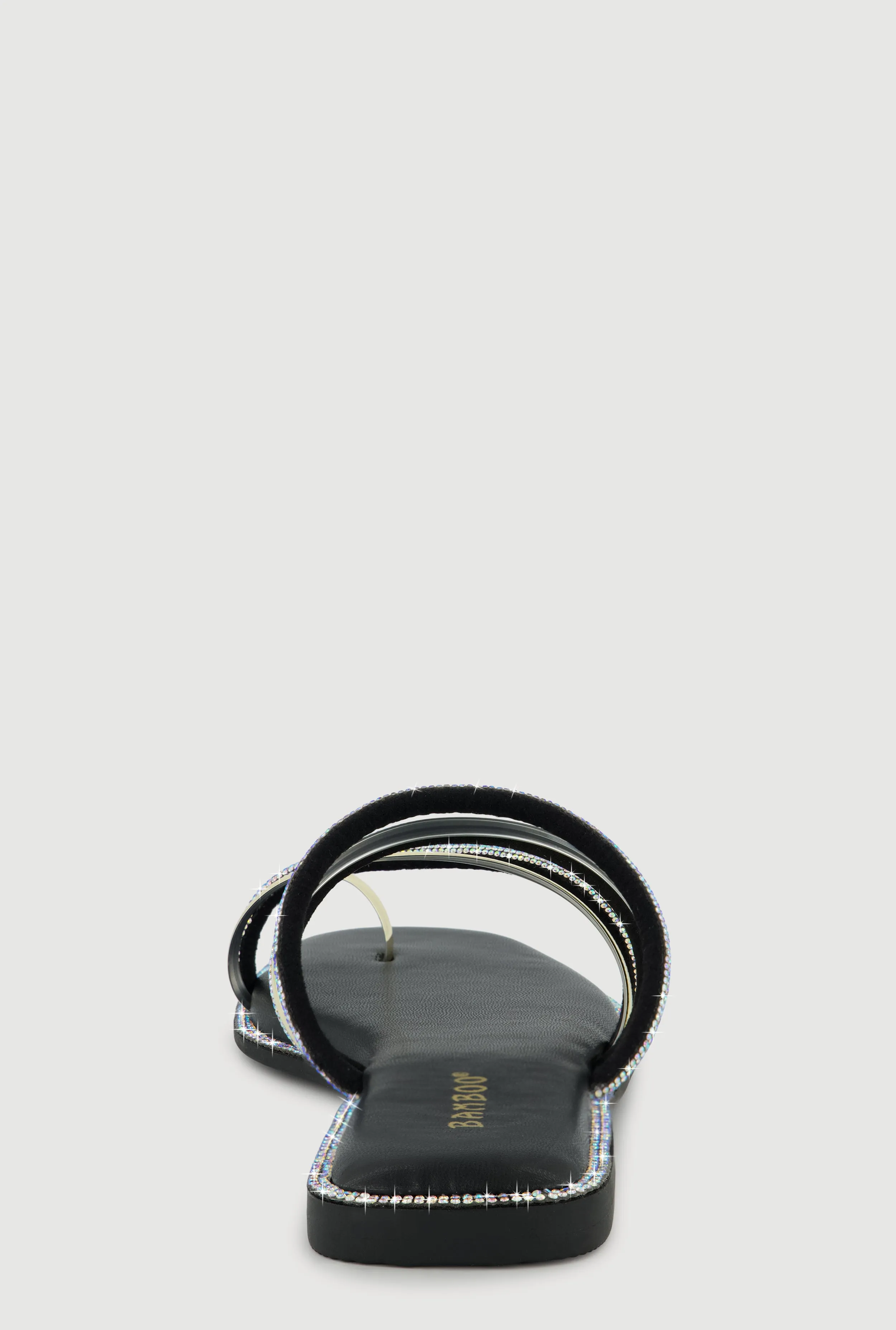 Asymmetrical Metallic Rhinestone Strappy Toe Loop Sandals sold by Rainbow product image thumbnail 3