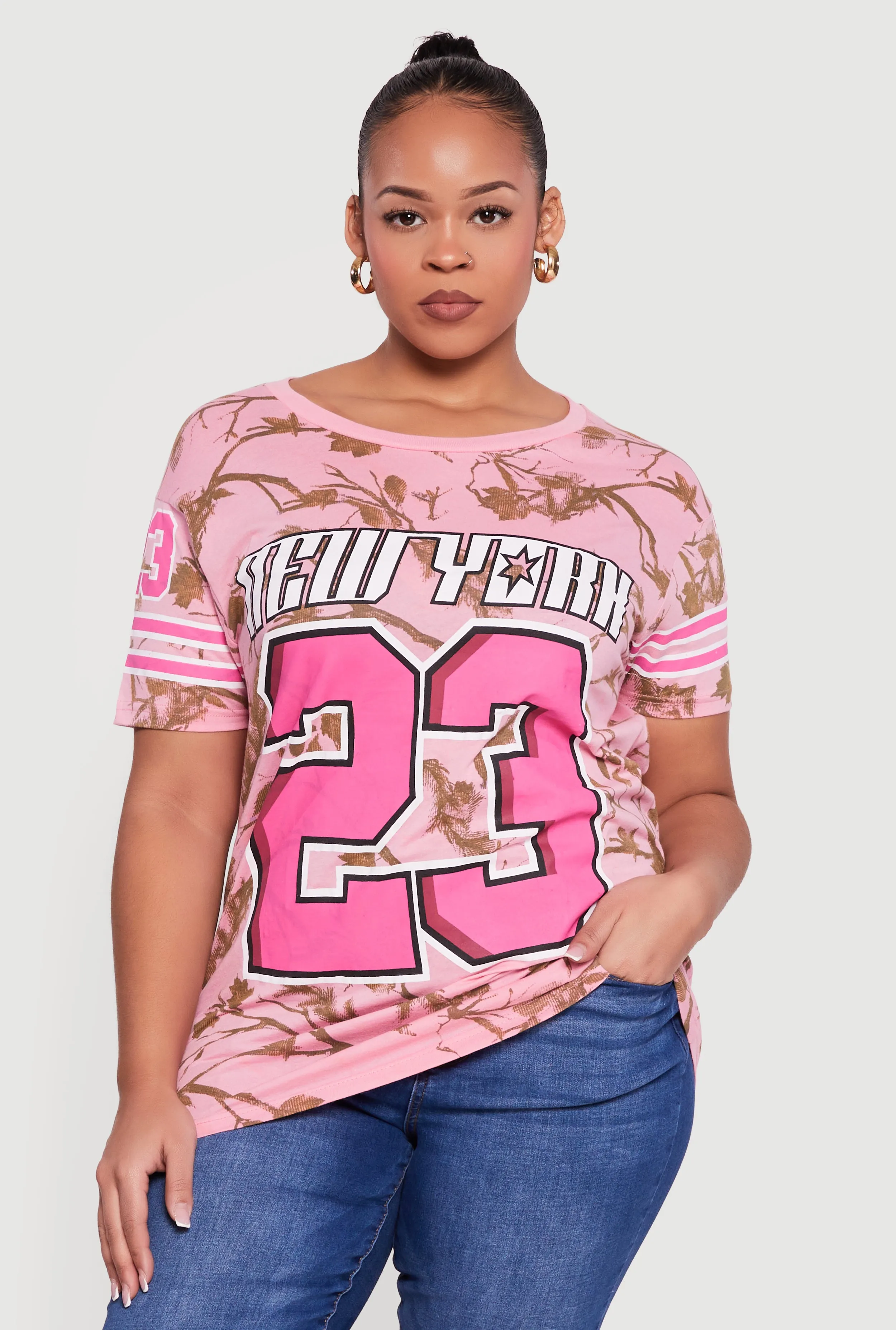 Plus Size New York 23 Graphic Varsity Tee sold by Rainbow product image thumbnail 2