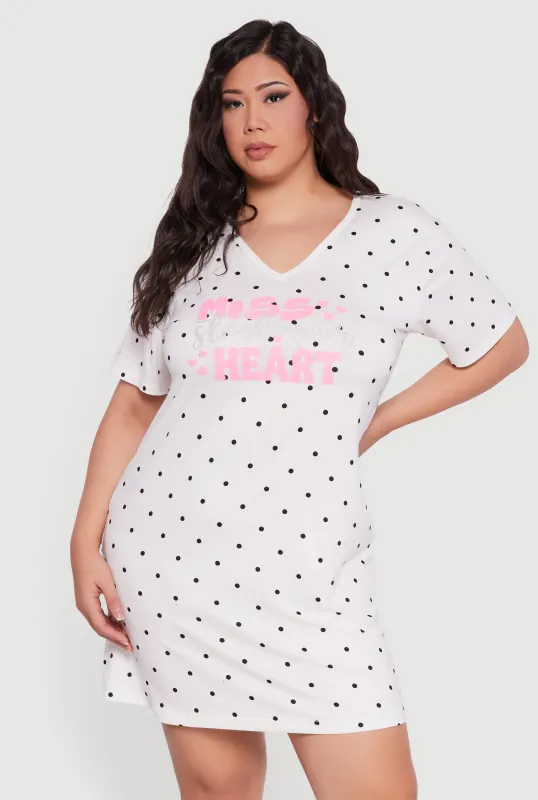 Plus Size Miss Steal Your Heart Graphic Sleepshirt sold by Rainbow