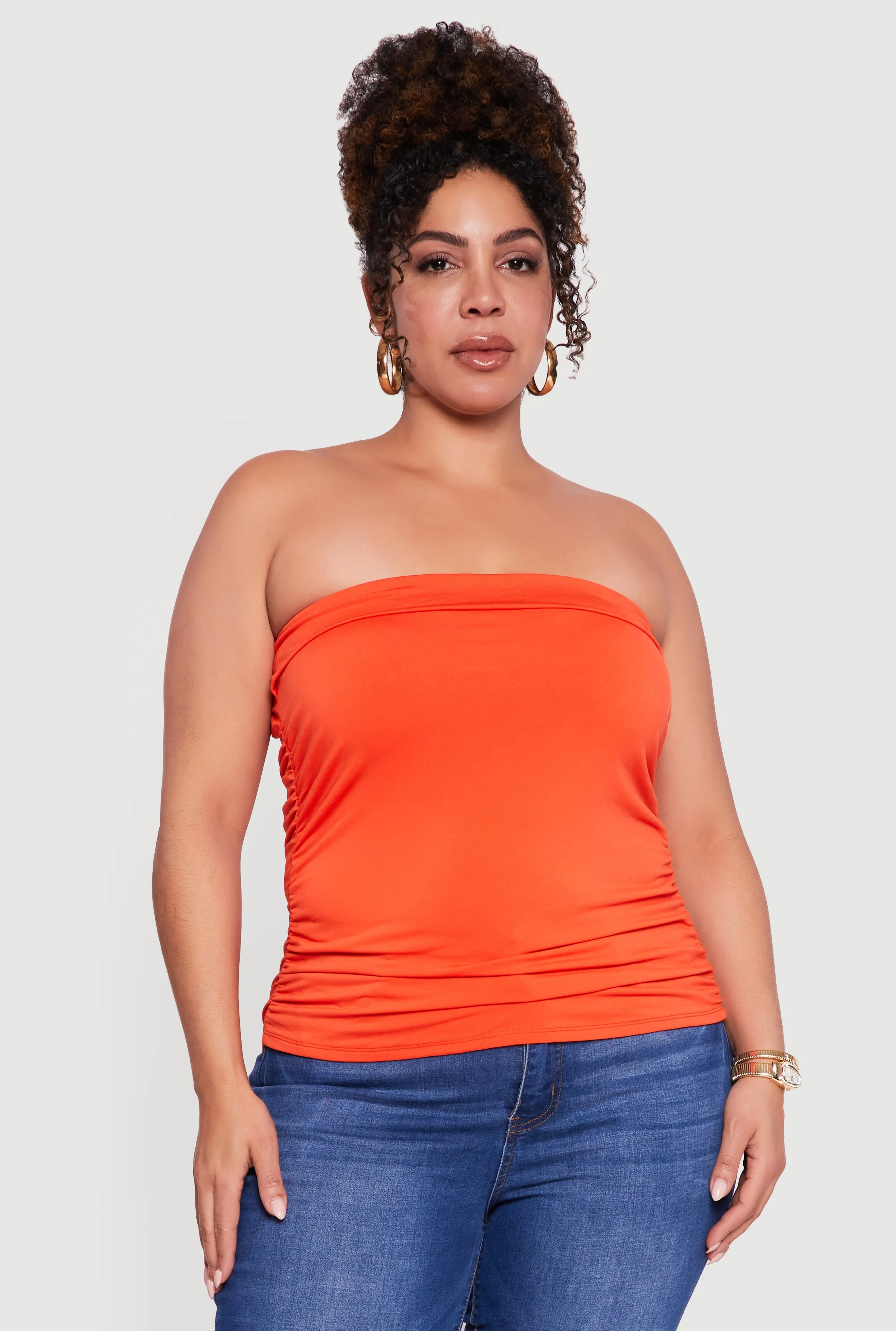 Plus Size Side Ruched Tube Top sold by Rainbow product image thumbnail 2