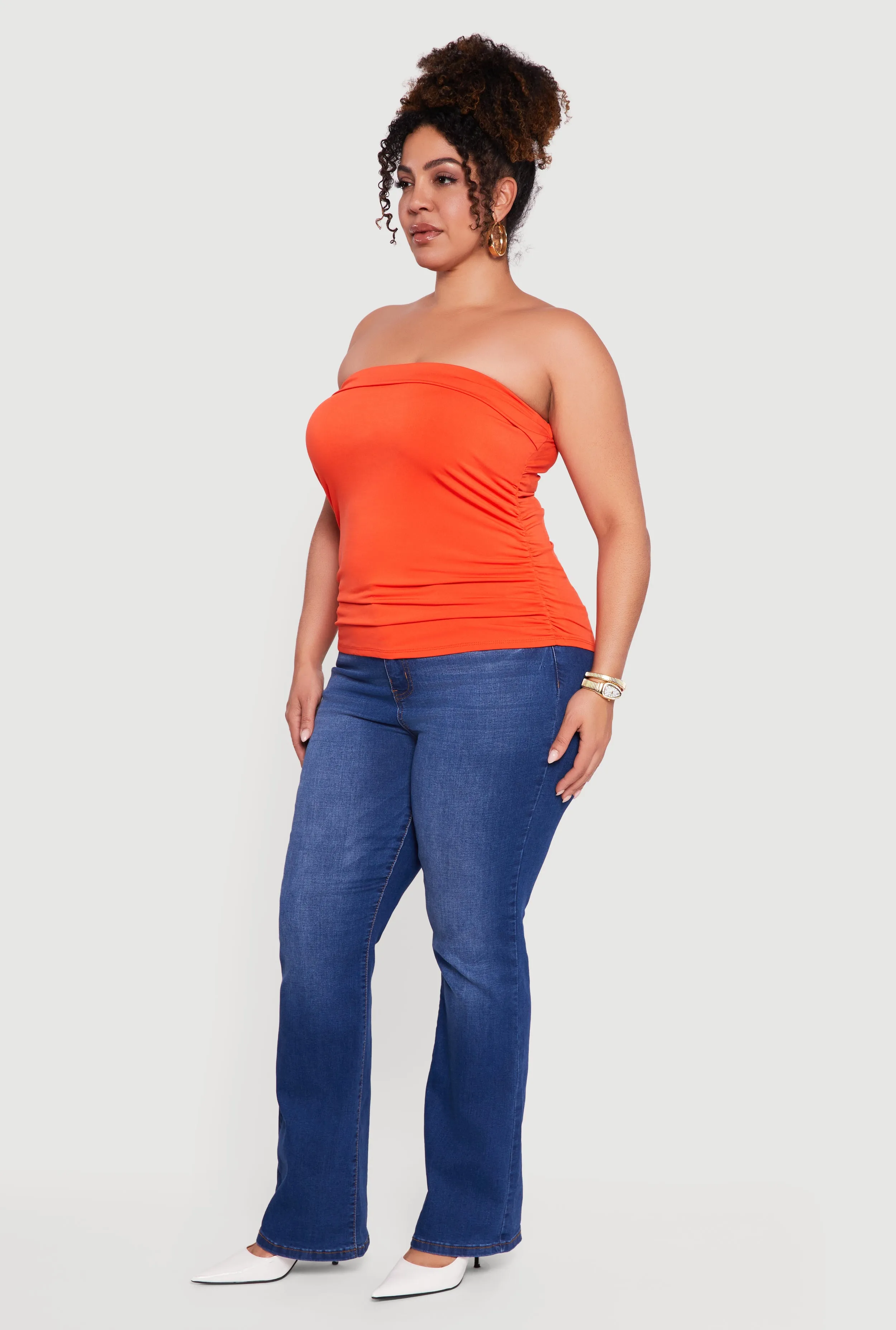 Plus Size Side Ruched Tube Top sold by Rainbow product image thumbnail 3