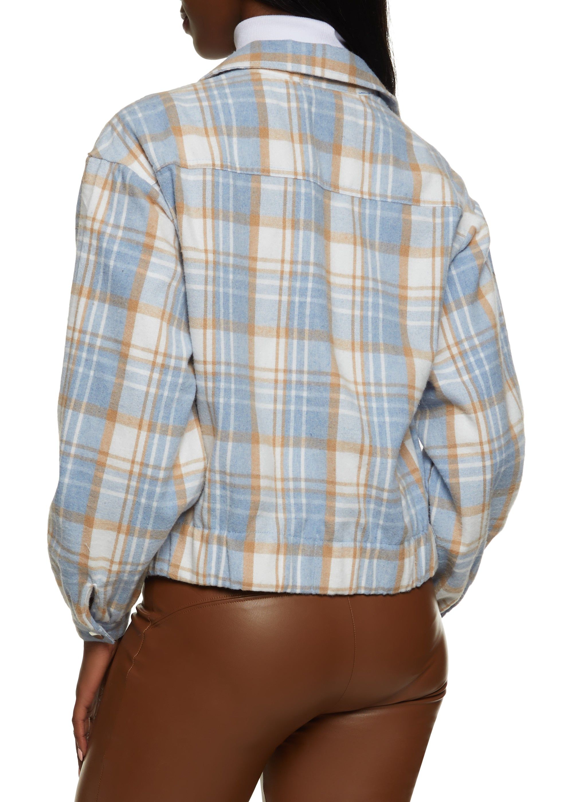 Plaid Button Front Pocket Detail Shacket sold by Rainbow product image thumbnail 3