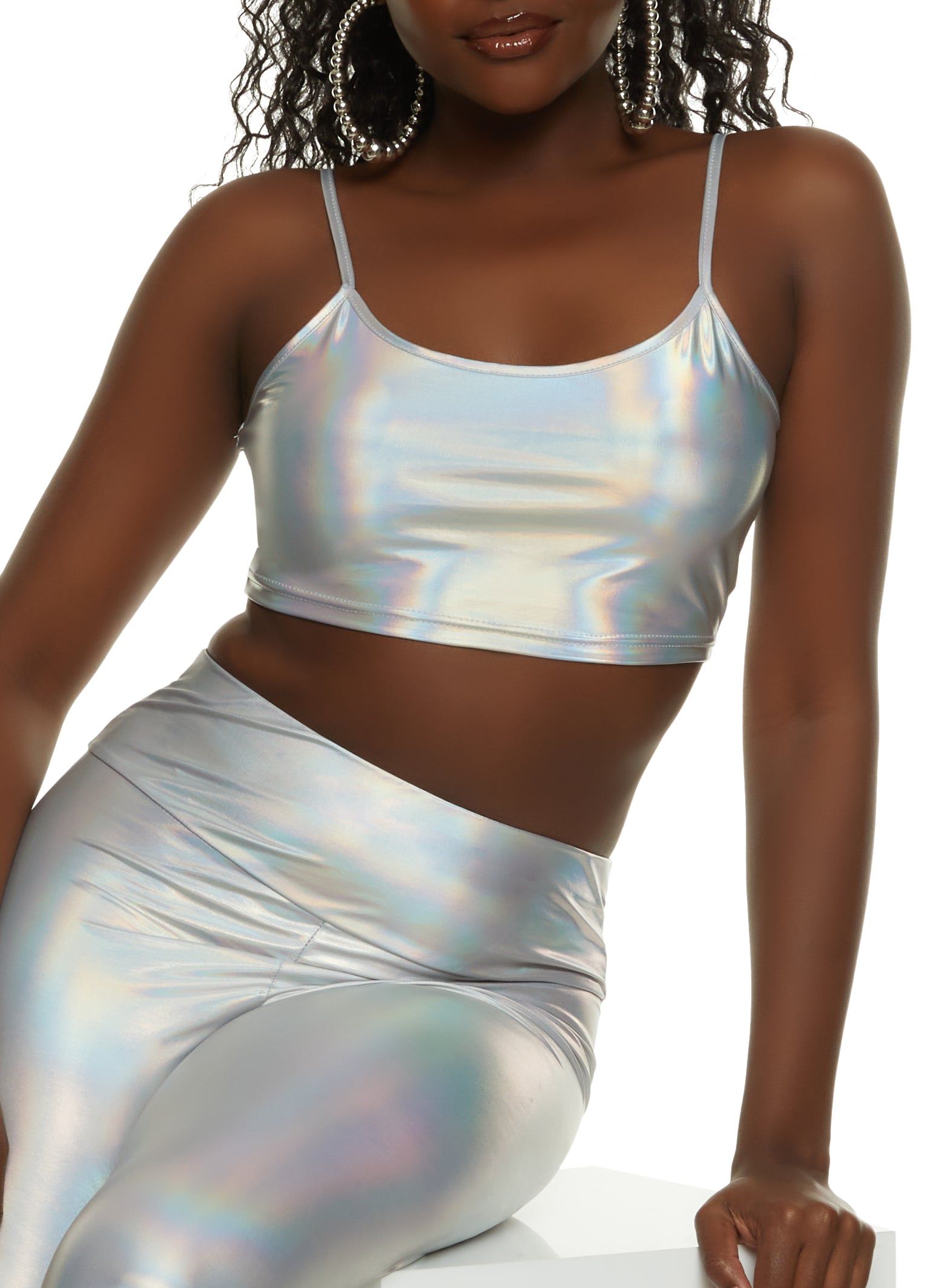 Faux Leather Cropped Cami sold by Rainbow