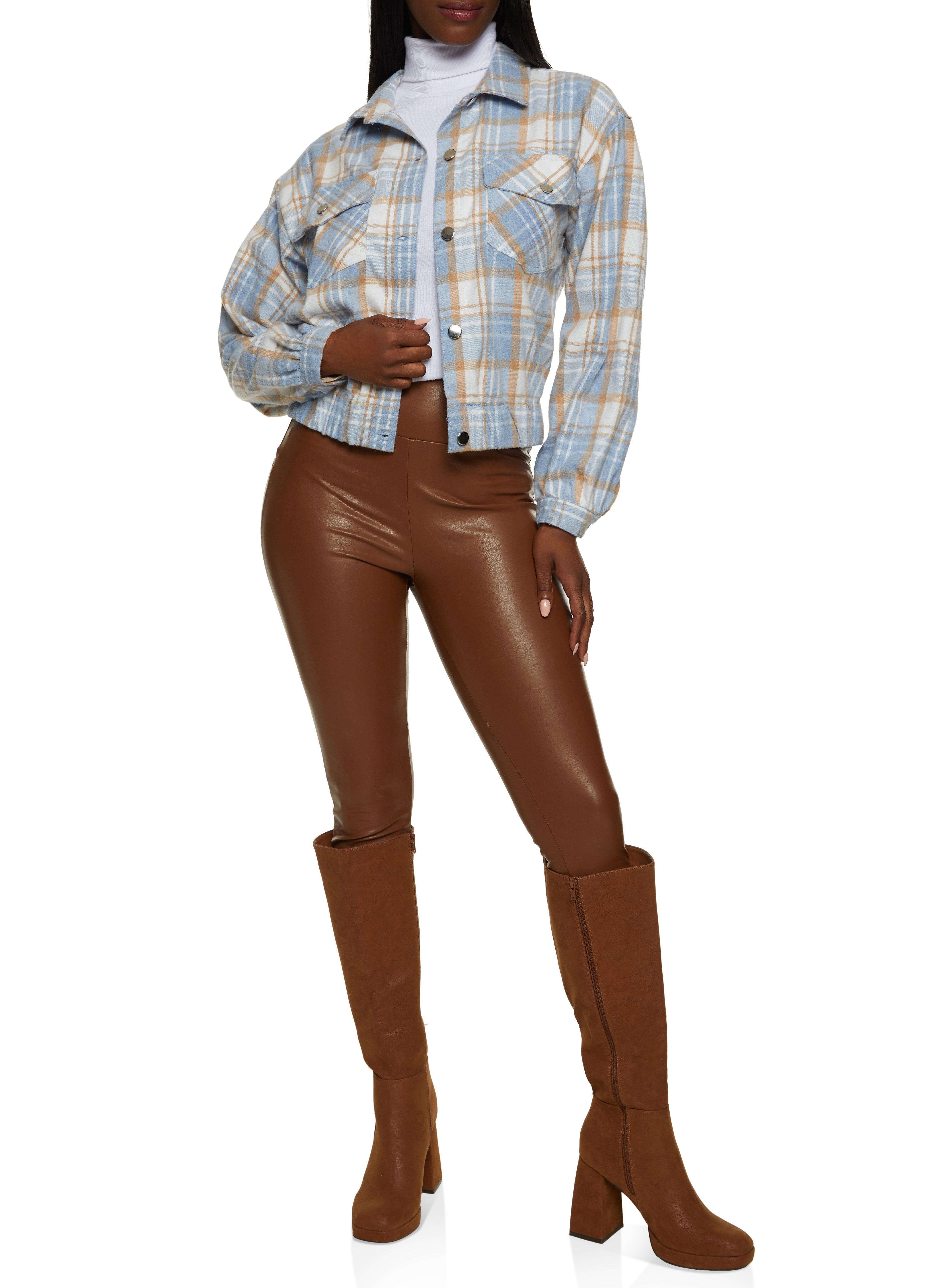 Plaid Button Front Pocket Detail Shacket sold by Rainbow product image thumbnail 2