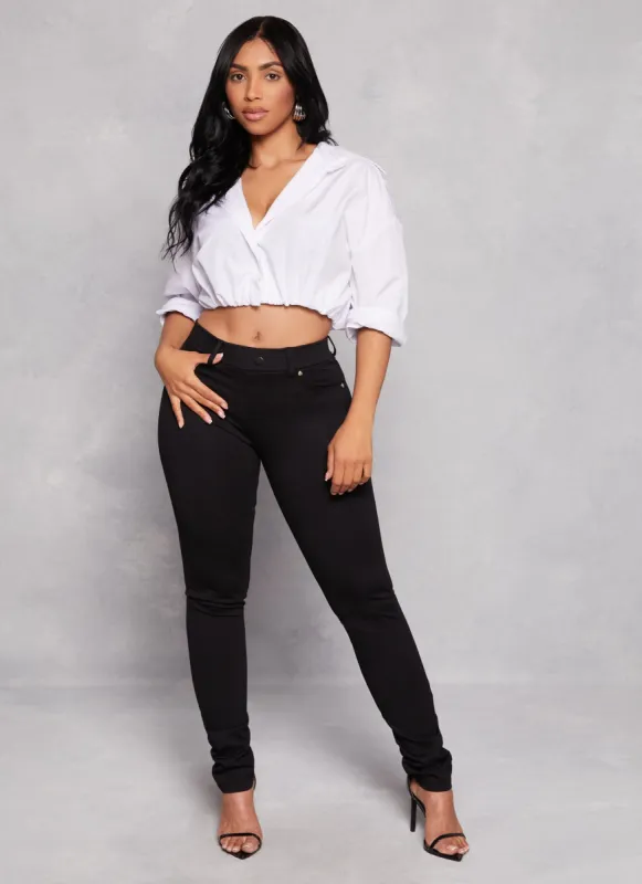Solid Ponte Skinny Leg Pants sold by Rainbow
