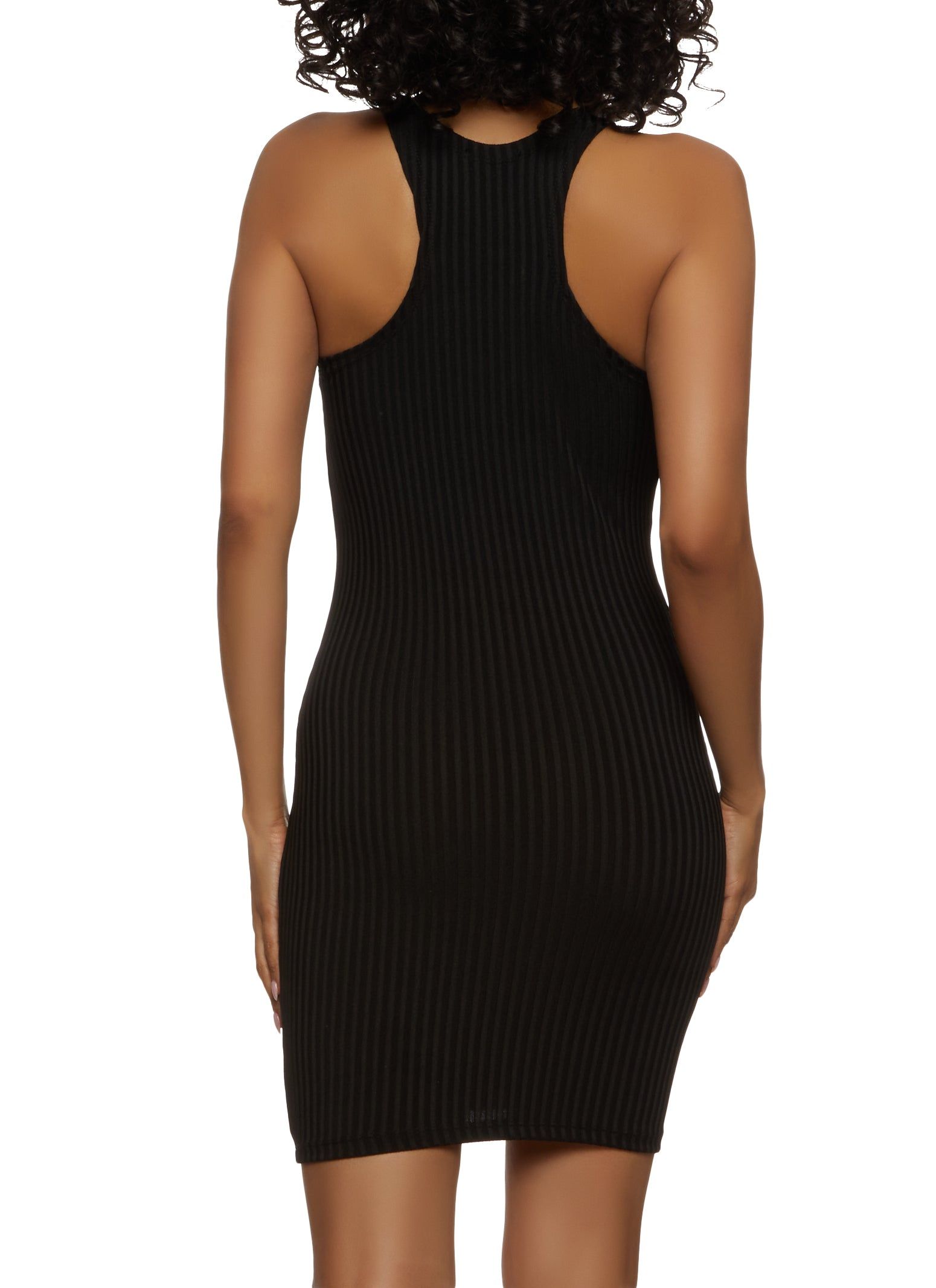 Ribbed High Neck Racerback Tank Dress sold by Rainbow product image thumbnail 3