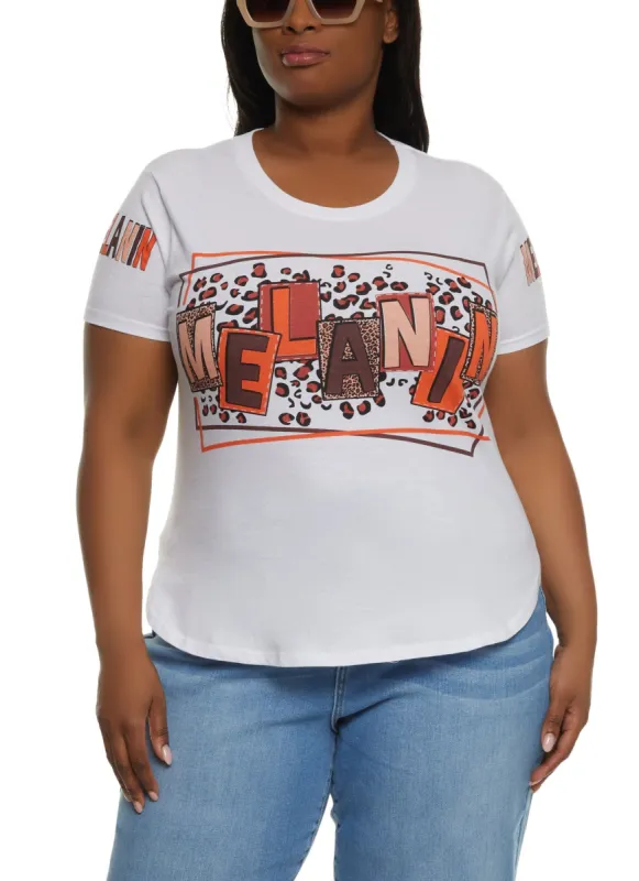 Plus Size Animal Print Melanin Graphic Tee sold by Rainbow