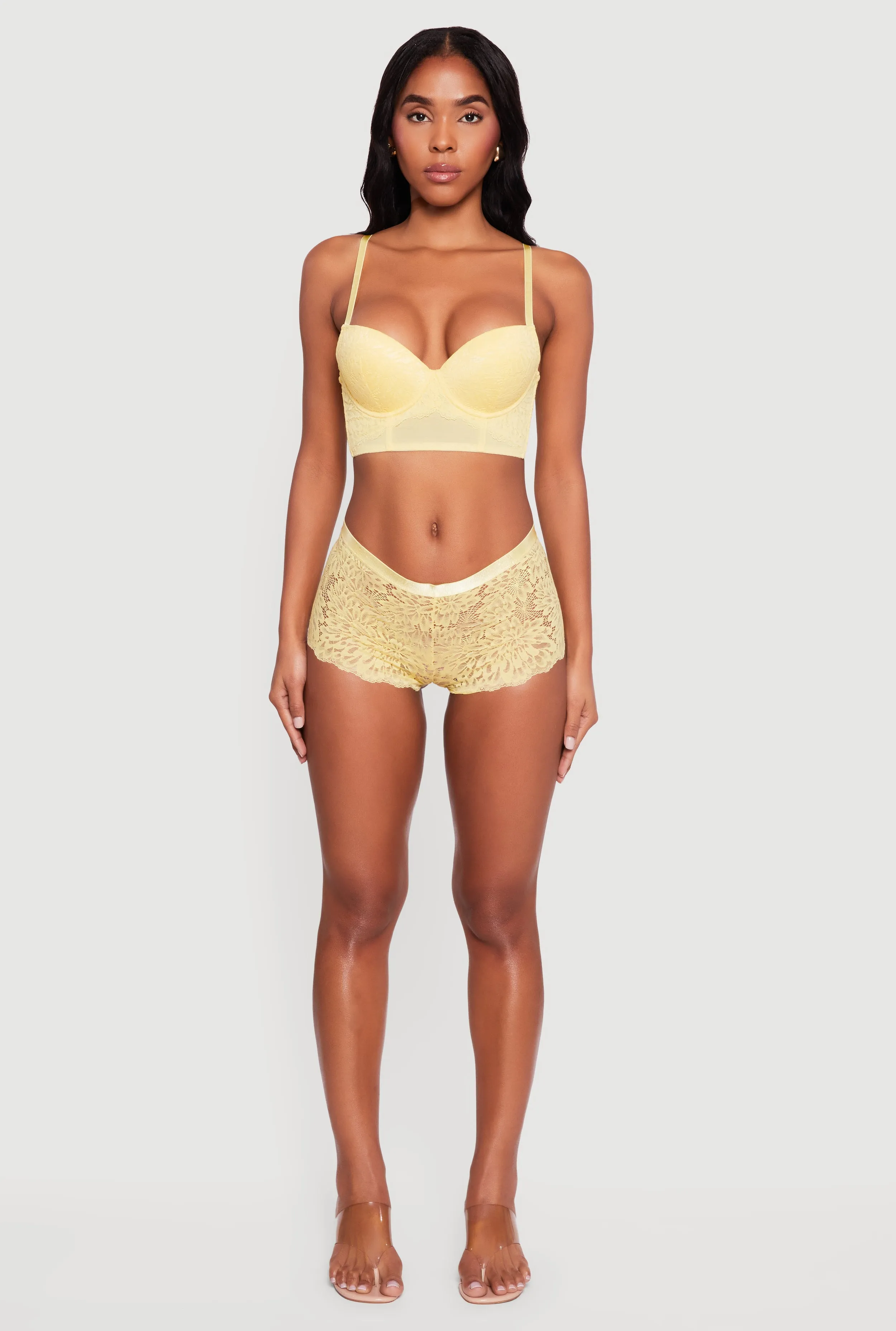 Floral Lace Longline Plunge Bra sold by Rainbow product image thumbnail 3