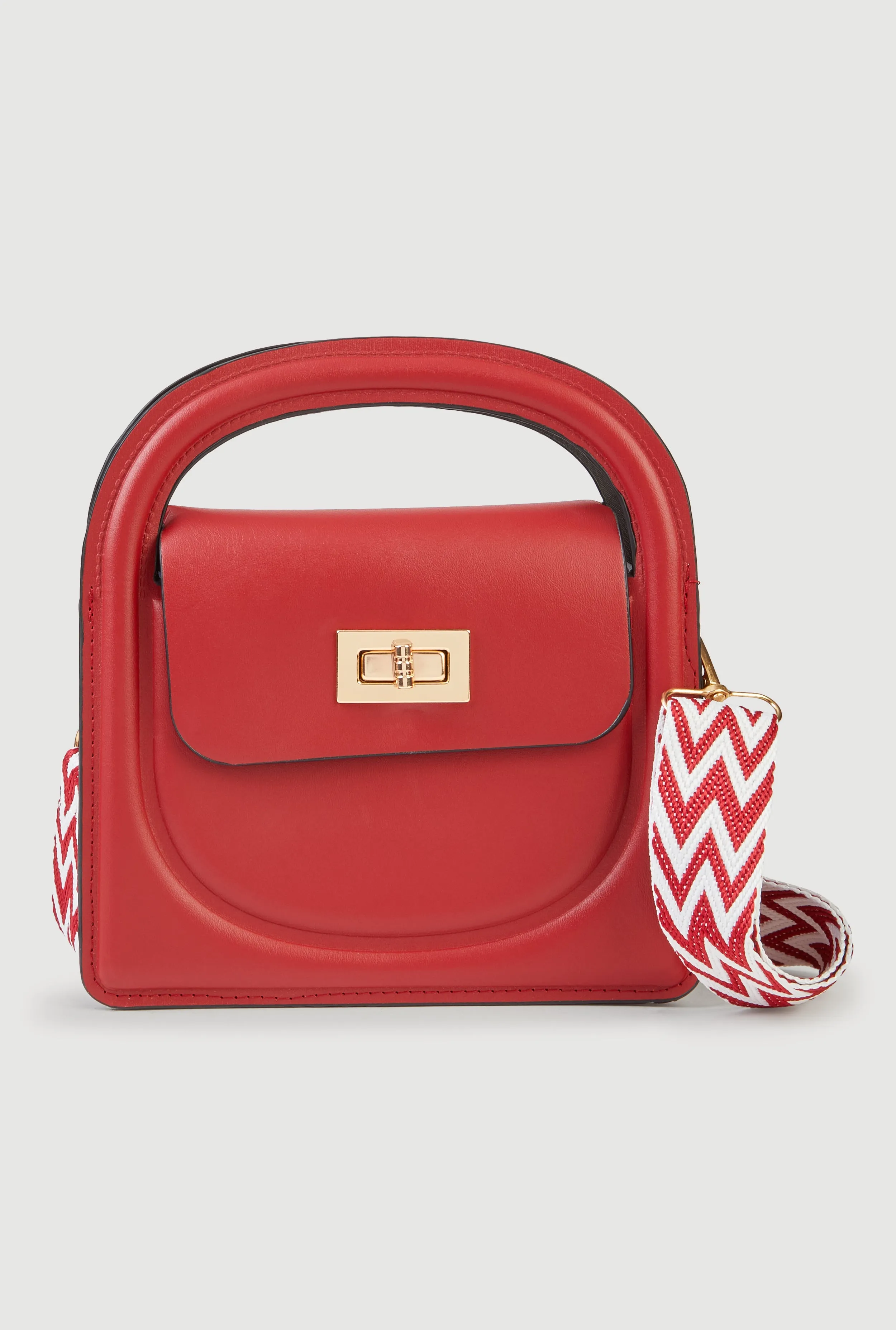 Chevron Strap Convertible Crossbody Handbag sold by Rainbow product image thumbnail 3