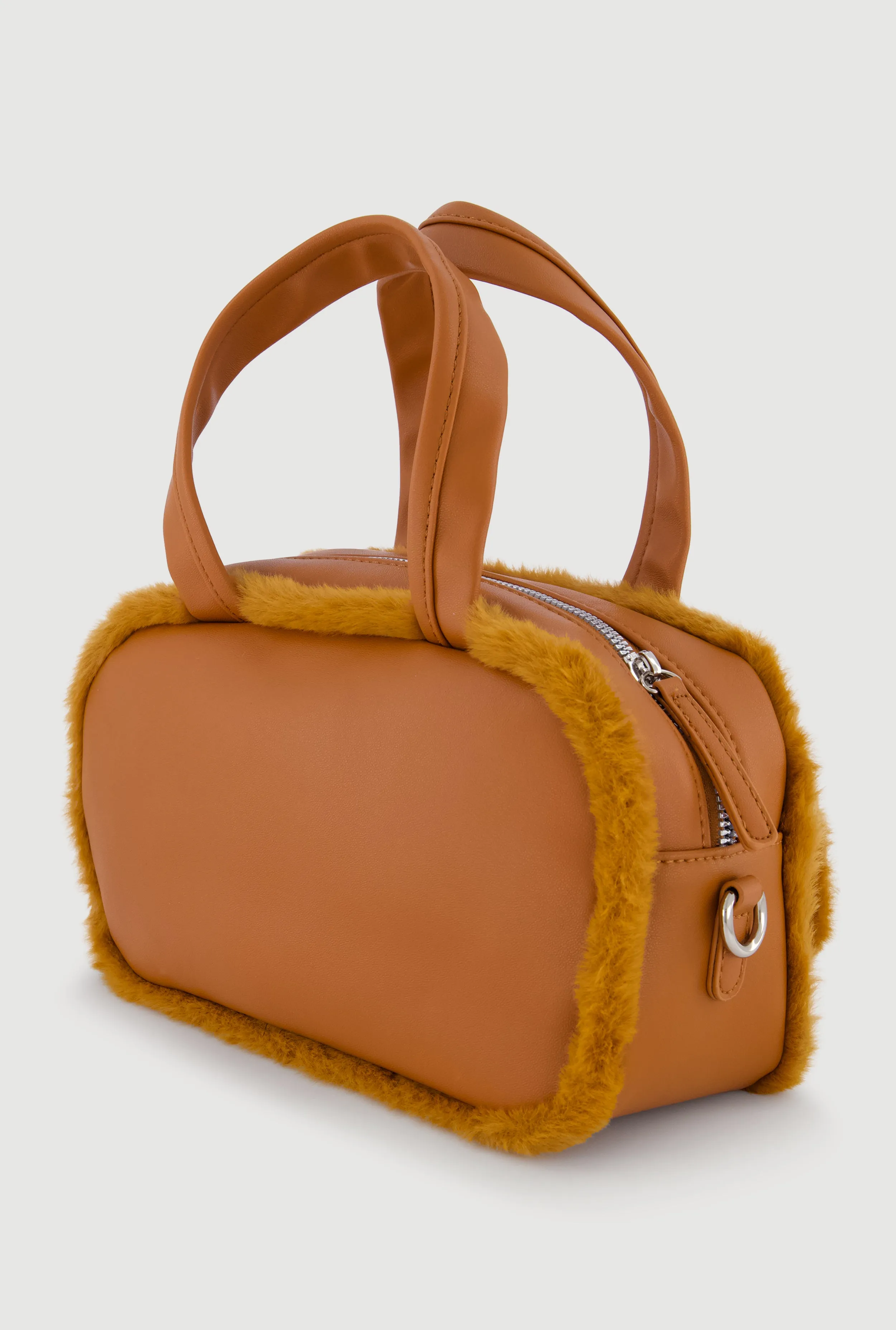Faux Fur Trim Cargo Pocket Convertible Crossbody Bag sold by Rainbow product image thumbnail 5