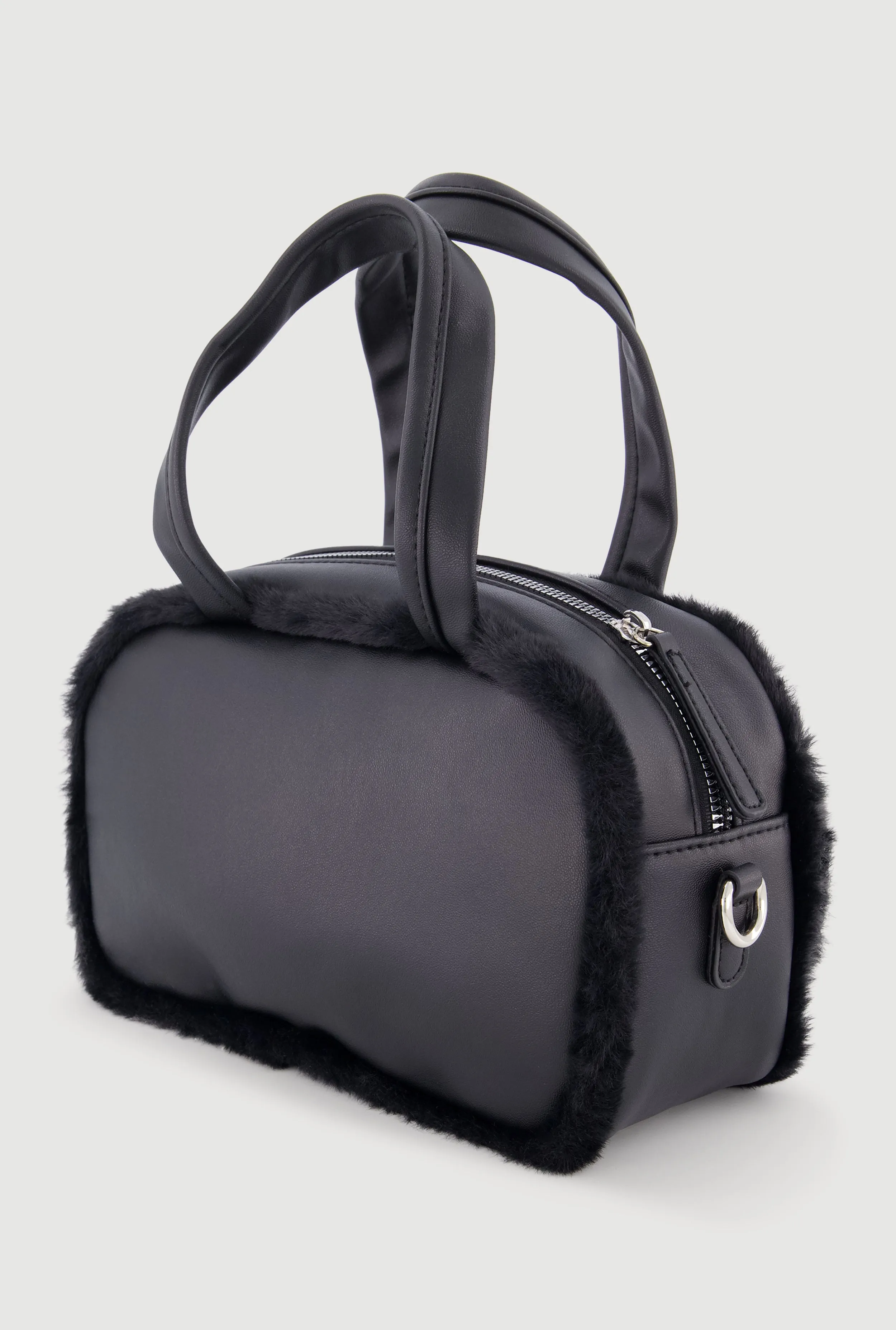 Faux Fur Trim Cargo Pocket Convertible Crossbody Bag sold by Rainbow product image thumbnail 5