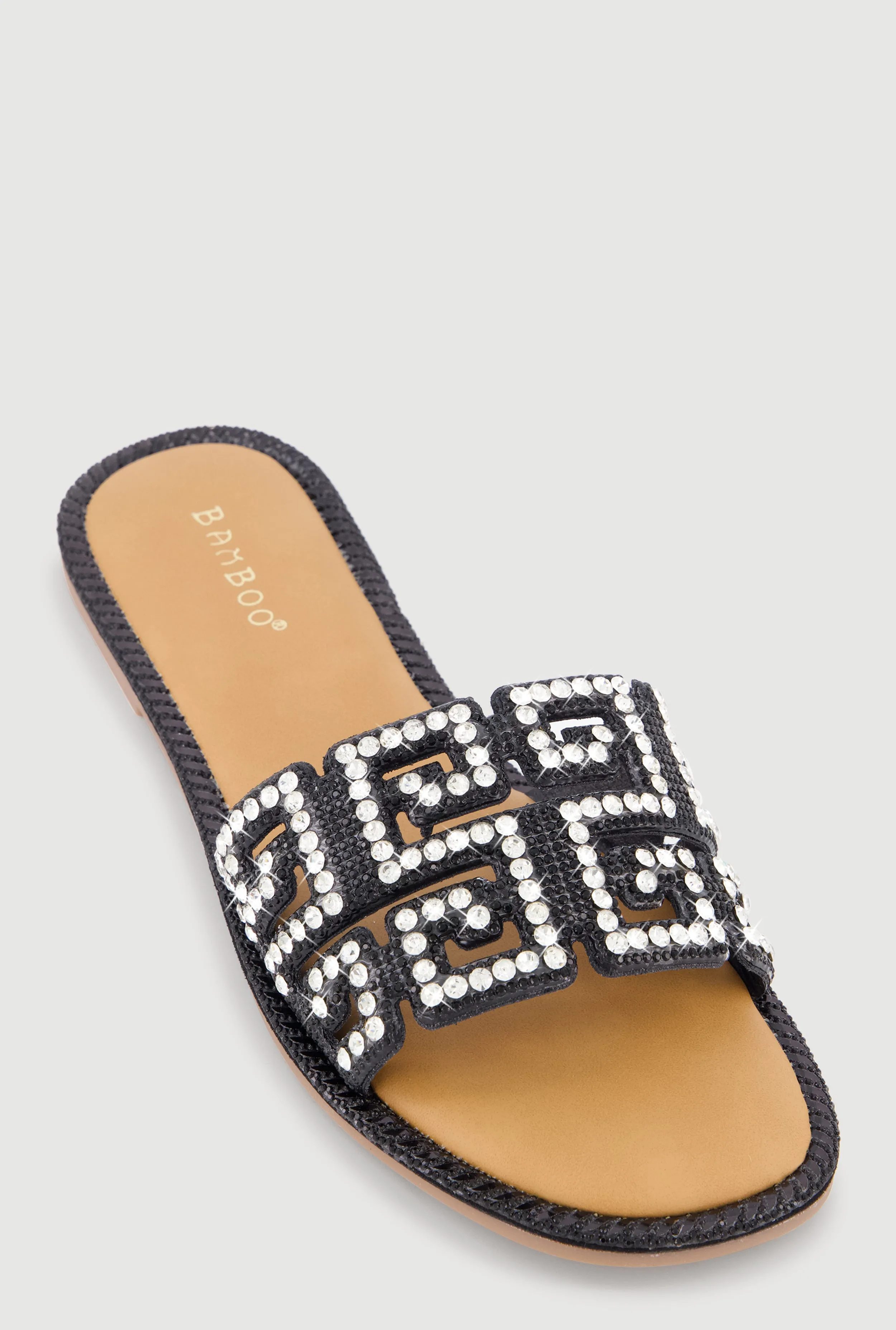 Rhinestone Greek Key Band Slide Sandals sold by Rainbow product image thumbnail 2