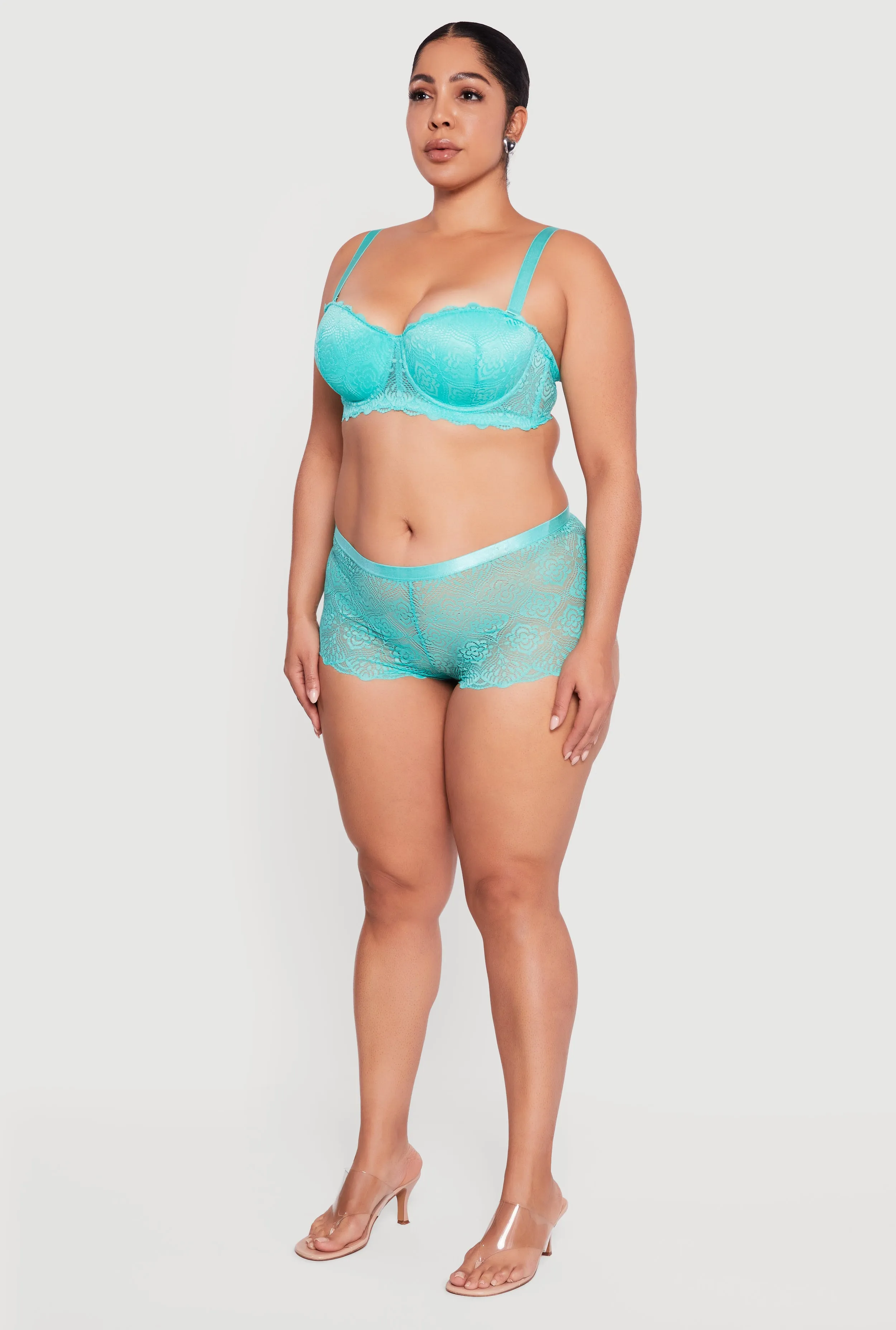 Plus Size Floral Lace Convertible Balconette Bra sold by Rainbow product image thumbnail 5